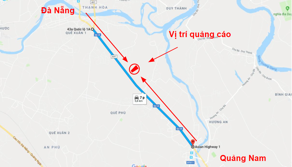 đường Quốc lộ 1A Đà Nẵng
