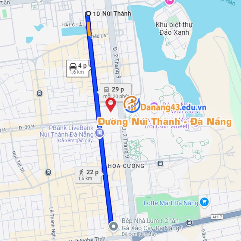 đường Núi Thành ở Đà Nẵng